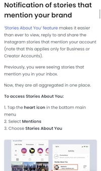 notification of stories that mention your brand