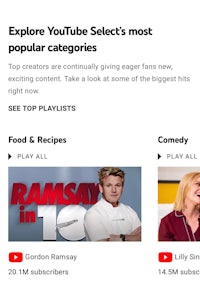 youtube select's most popular categories
